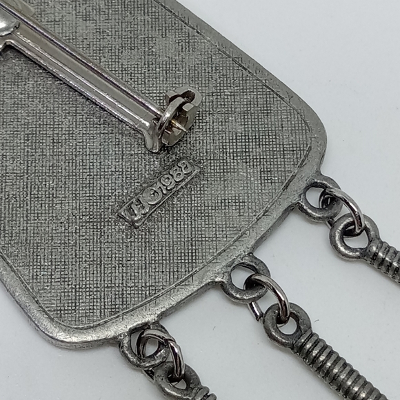 * vintage JJ Jonette large Garden of Eden dangle pin brooch - Picture 5 of 5